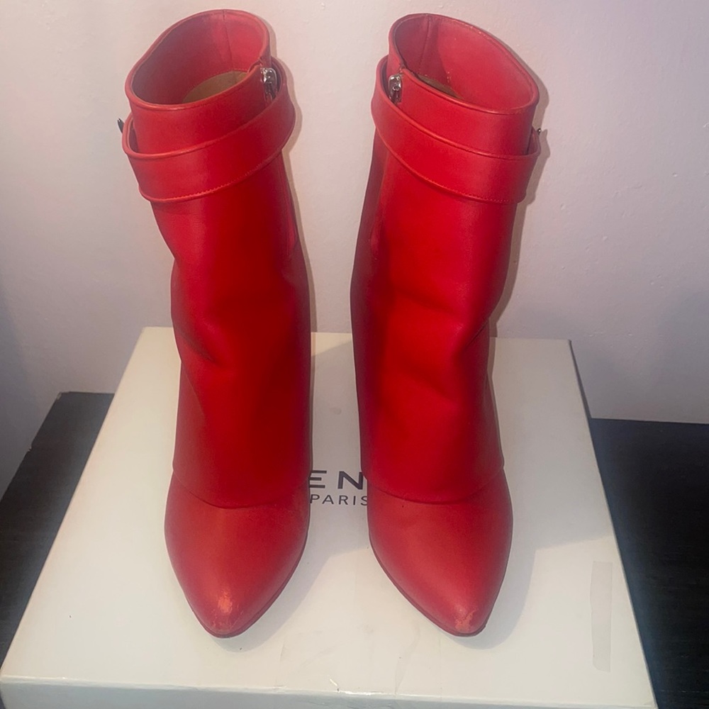 Givenchy Red Ankle Shark Boots size 40